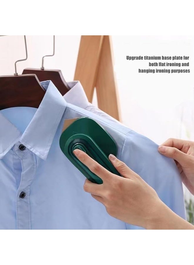 30W Mini Handheld Steam Iron, Lightweight, Portable with Fast Heating for Travel, Home or Office, Includes Handheld Measuring Cup for Clothes and Hanging Ironing (Green) - Image 2